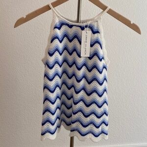 Janie and Jack Knit Blue and White Wave Pattern Top - NWT